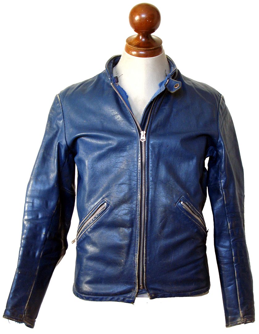 Score Sportswear blue leather cafe racer VintageHaberdashers Blog
